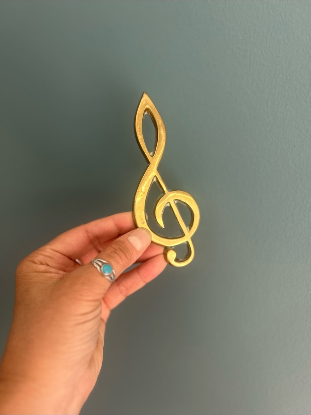 Solid Brass Treble Clef Music Note
